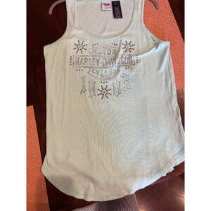 Harley-Davidson Novelty TankTop - has a little Bling on it. EUC
